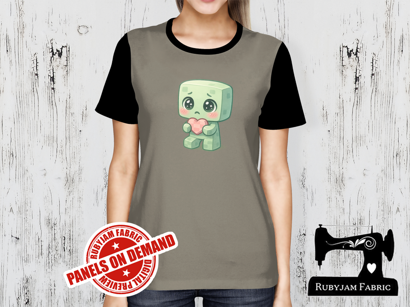 Chibi Creep Love Heart - LIGHT GREY - Panels On Demand
