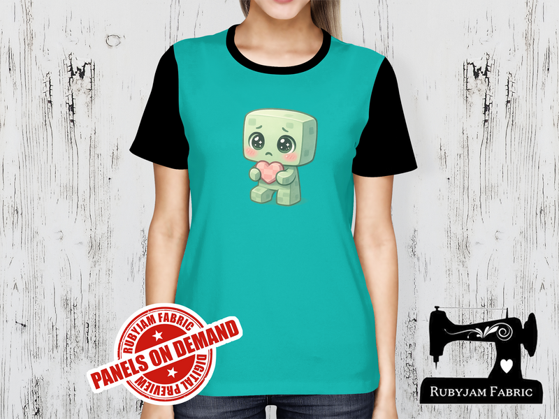 Chibi Creep Love Heart - MINT GREEN - Panels On Demand