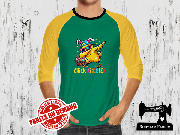 Easter Chicken Chick Rizzler - GREEN - Panels On Demand