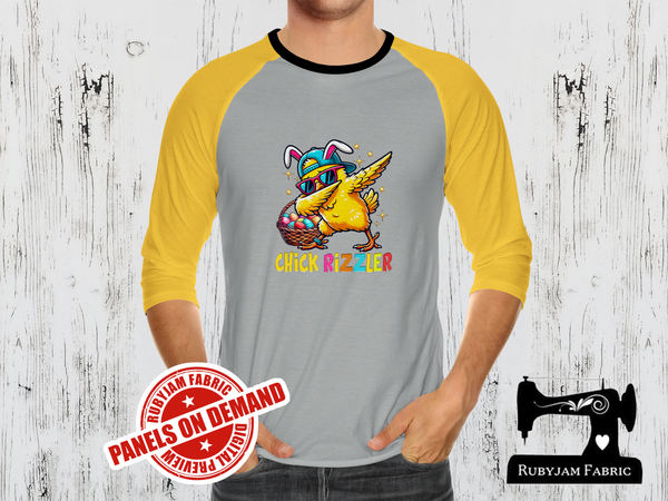 Easter Chicken Chick Rizzler - HEATHER GREY - Panels On Demand