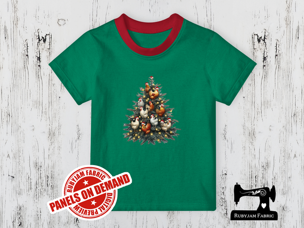 Chicken Christmas Tree - GREEN - Panels On Demand