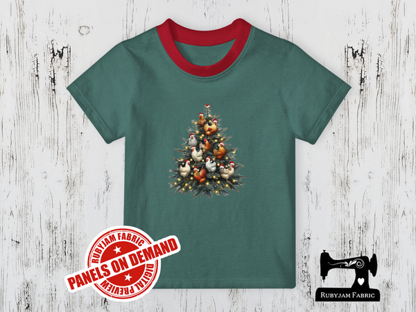 Chicken Christmas Tree - SAGE GREEN - Panels On Demand