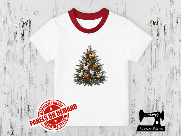Chicken Christmas Tree - WHITE - Panels On Demand