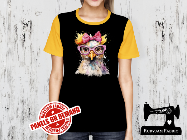 Chicken Pink Bow Glasses - BLACK - Panels On Demand