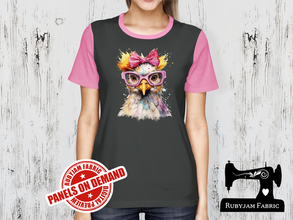 Chicken Pink Bow Glasses - CHARCOAL GREY - Panels On Demand