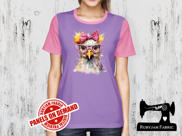 Chicken Pink Bow Glasses - LIGHT PURPLE - Panels On Demand