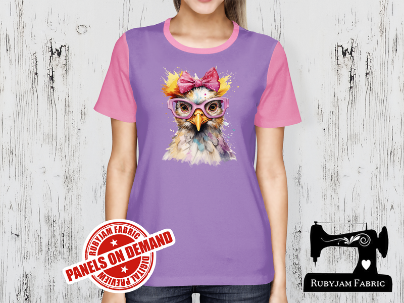 Chicken Pink Bow Glasses - LIGHT PURPLE - Panels On Demand