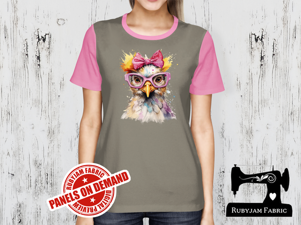 Chicken Pink Bow Glasses - LIGHT GREY - Panels On Demand