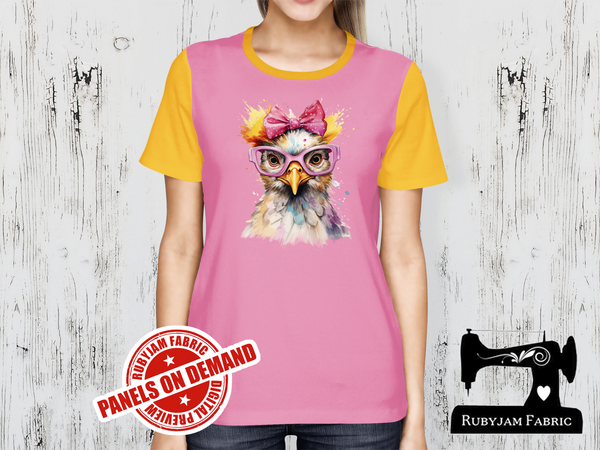 Chicken Pink Bow Glasses - LIGHT PINK - Panels On Demand