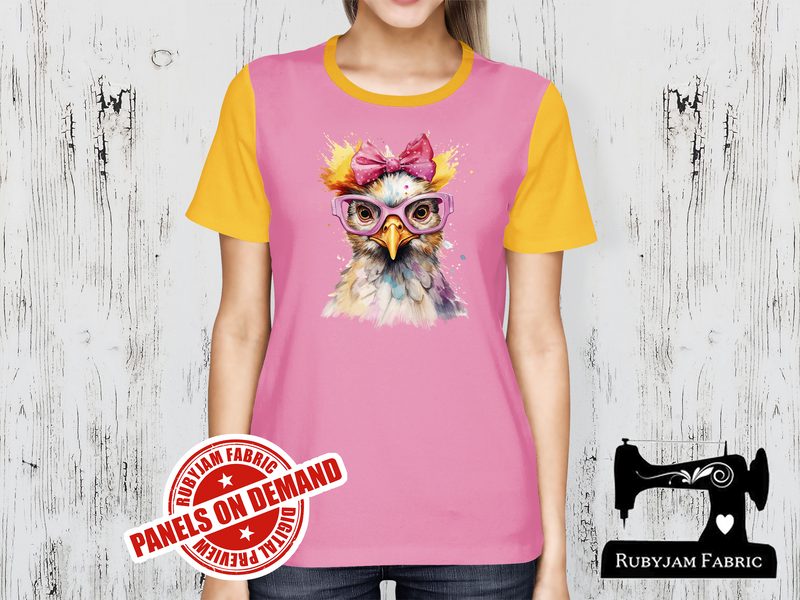 Chicken Pink Bow Glasses - LIGHT PINK - Panels On Demand