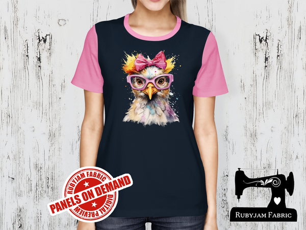 Chicken Pink Bow Glasses - NAVY BLUE - Panels On Demand