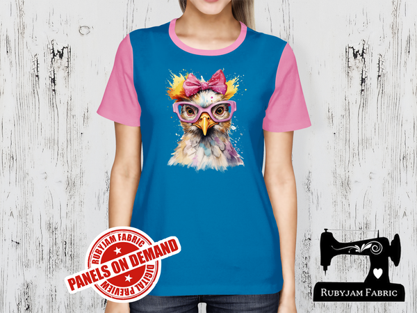 Chicken Pink Bow Glasses - TURQUOISE - Panels On Demand