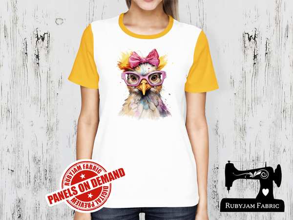 Chicken Pink Bow Glasses - WHITE - Panels On Demand