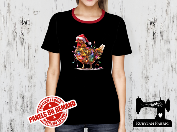 Chicken Christmas Lights - BLACK - Panels On Demand