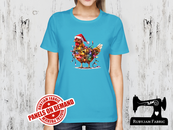 Chicken Christmas Lights - LIGHT BLUE - Panels On Demand