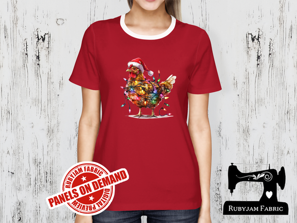 Chicken Christmas Lights - RED - Panels On Demand