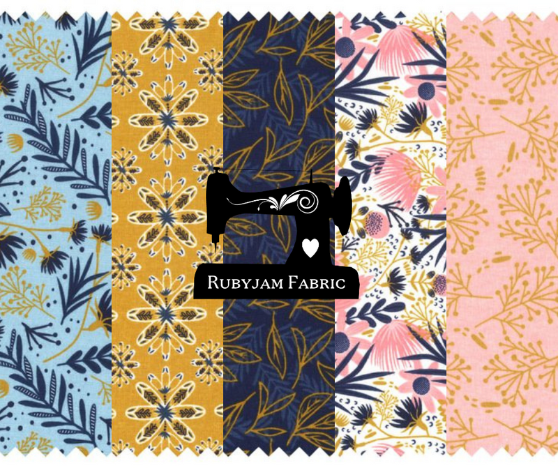 100% cotton fat quarter bundle featuring beautifully curated abstract floral inspired images