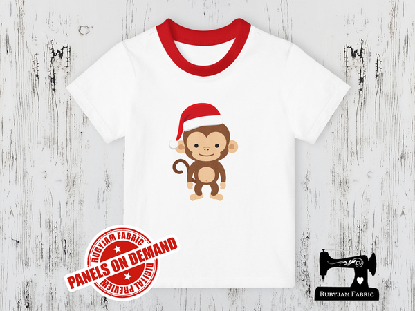 Christmas Monkey - WHITE - Panels On Demand