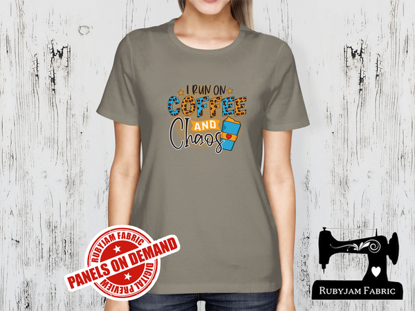 I Run on Coffee and Chaos - LIGHT GREY - Panels On Demand