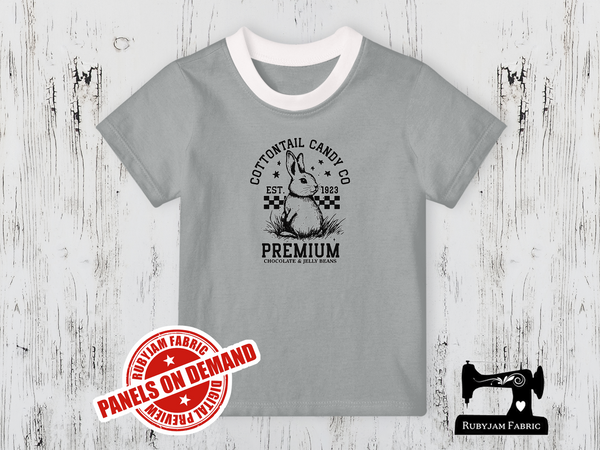 Cottontail Candy Co Rabbit -  HEATHER GREY - Panels On Demand