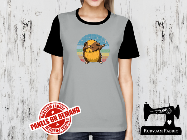 Dabbing Guinea Pig - HEATHER GREY - Panels On Demand