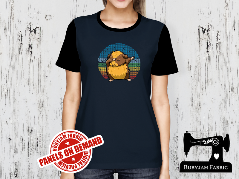 Dabbing Guinea Pig - NAVY BLUE - Panels On Demand