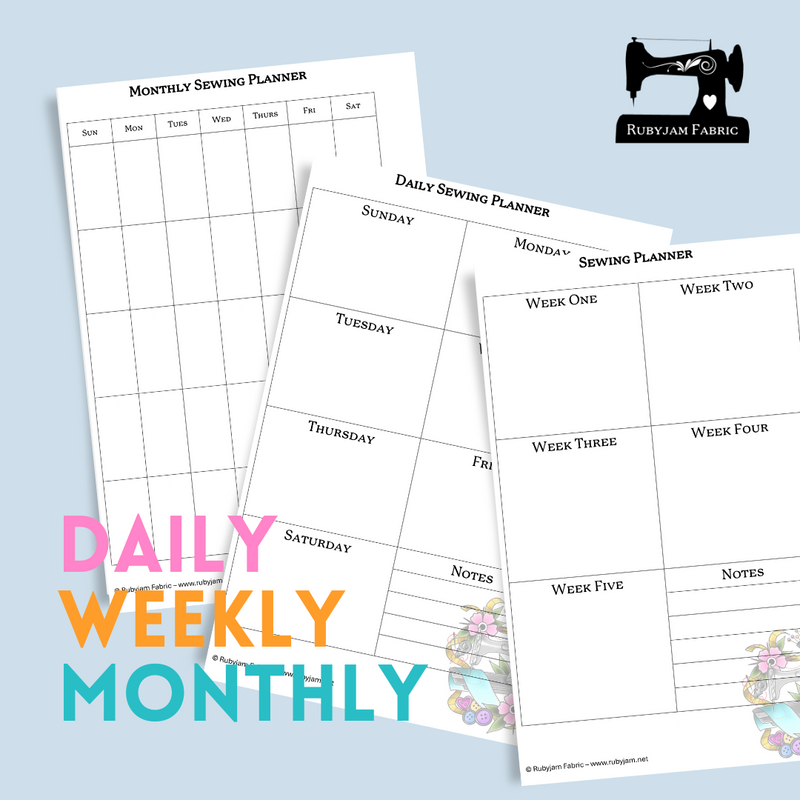 Rubyjam Fabric - Daily Sewing Planner