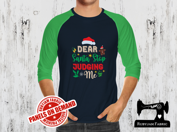 Dear Santa Stop Judging Me - NAVY - Panels On Demand
