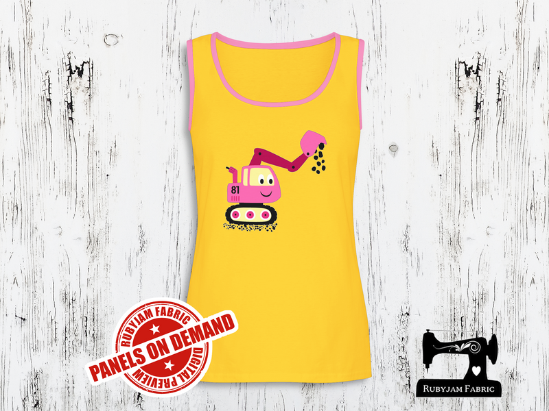 Diggers Pink Excavator - YELLOW - Panels On Demand