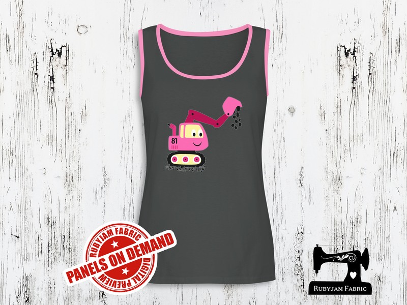 Diggers Pink Excavator - CHARCOAL GREY - Panels On Demand