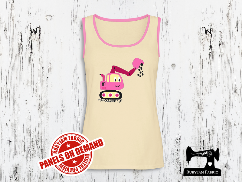 Diggers Pink Excavator - SAND BEIGE - Panels On Demand