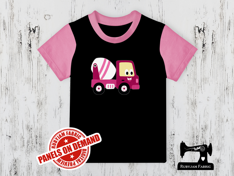 Diggers Pink Cement Truck - BLACK - Panels On Demand