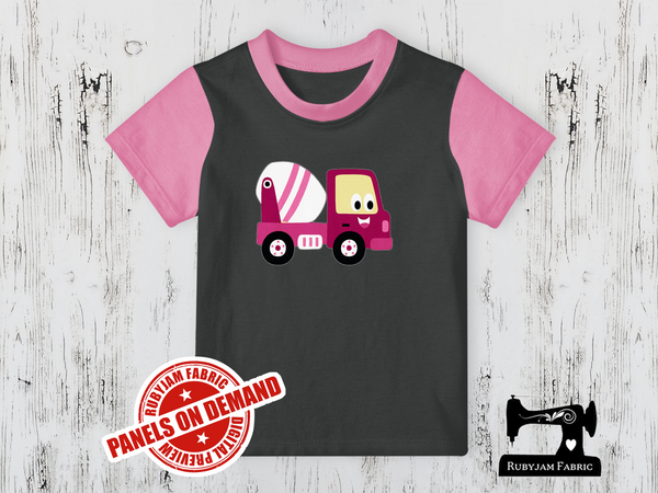 Diggers Pink Cement Truck - CHARCOAL GREY - Panels On Demand