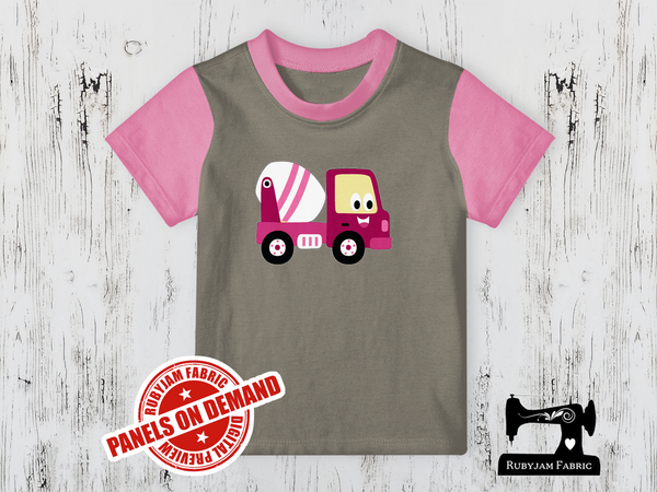 Diggers Pink Cement Truck - LIGHT GREY - Panels On Demand