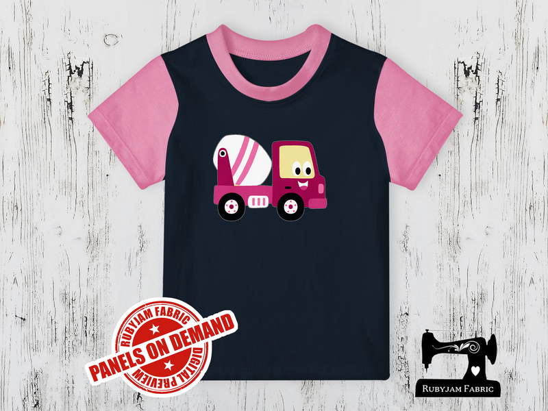 Diggers Pink Cement Truck - NAVY BLUE - Panels On Demand