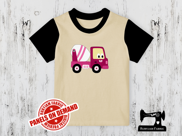 Diggers Pink Cement Truck - SAND BEIGE - Panels On Demand