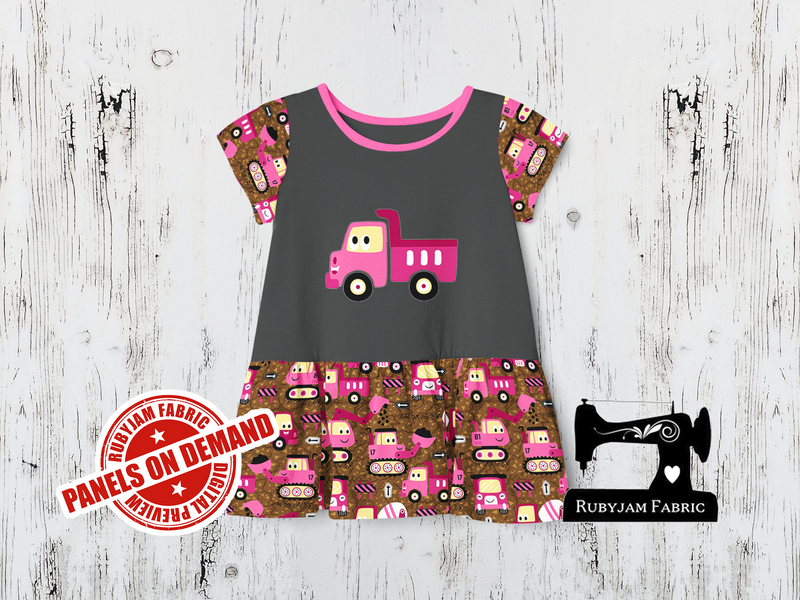 Diggers Pink Dump Truck - CHARCOAL GREY - Panels On Demand