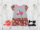 Diggers Pink Dump Truck - HEATHER GREY - Panels On Demand