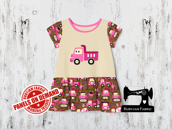 Diggers Pink Dump Truck - SAND BEIGE - Panels On Demand