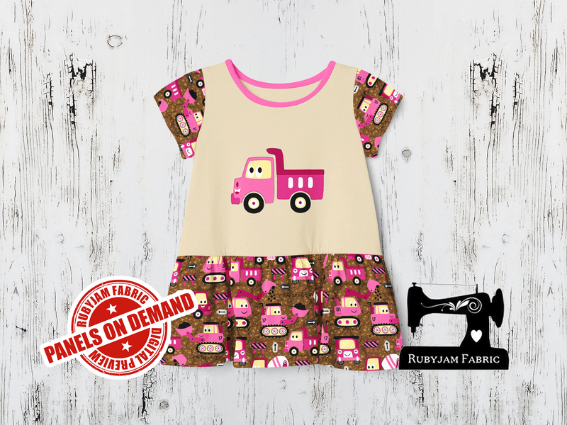 Diggers Pink Dump Truck - SAND BEIGE - Panels On Demand