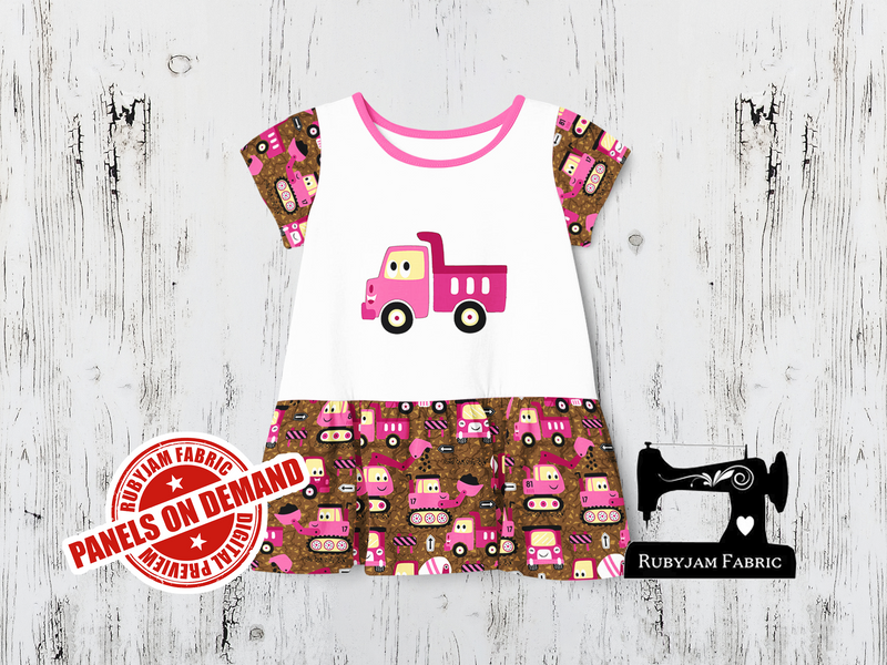 Diggers Pink Dump Truck - WHITE - Panels On Demand