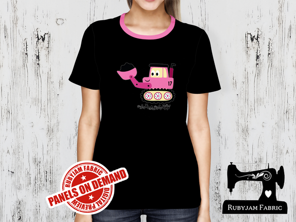 Diggers Pink Front End Loader -  BLACK - Panels On Demand