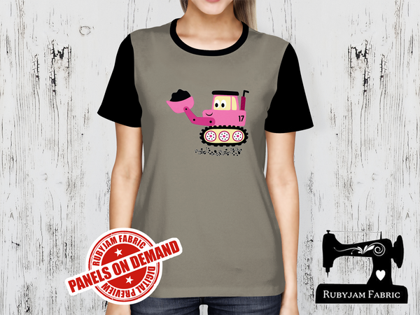 Diggers Pink Front End Loader -  LIGHT GREY - Panels On Demand