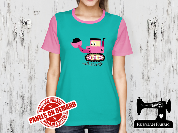 Diggers Pink Front End Loader -  MINT GREEN - Panels On Demand