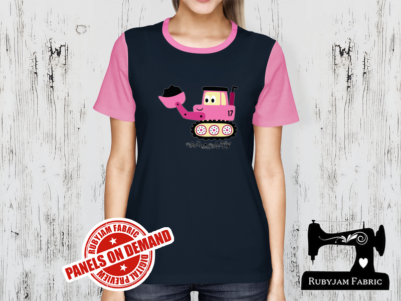 Diggers Pink Front End Loader -  NAVY BLUE - Panels On Demand