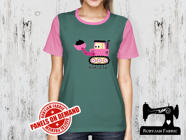 Diggers Pink Front End Loader -  SAGE GREEN - Panels On Demand