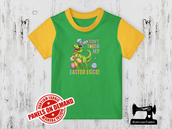 Don't Touch My Easter Eggs Dinosaur - LIME GREEN - Panels On Demand
