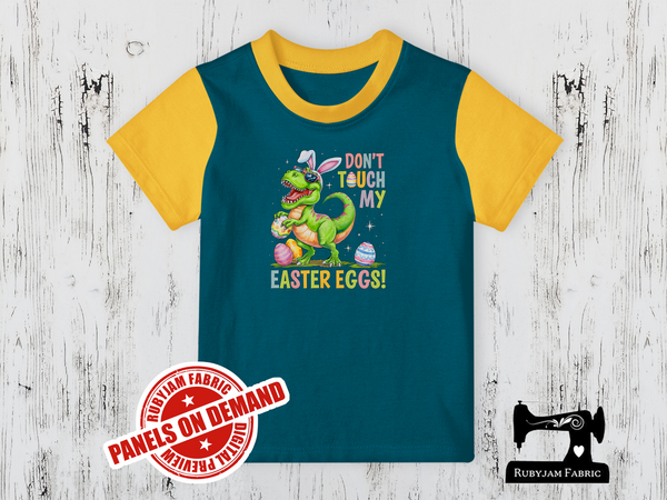 Don't Touch My Easter Eggs Dinosaur - TEAL BLUE - Panels On Demand