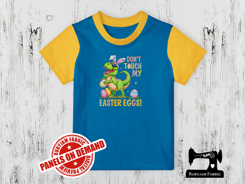 Don't Touch My Easter Eggs Dinosaur - TURQUOISE - Panels On Demand