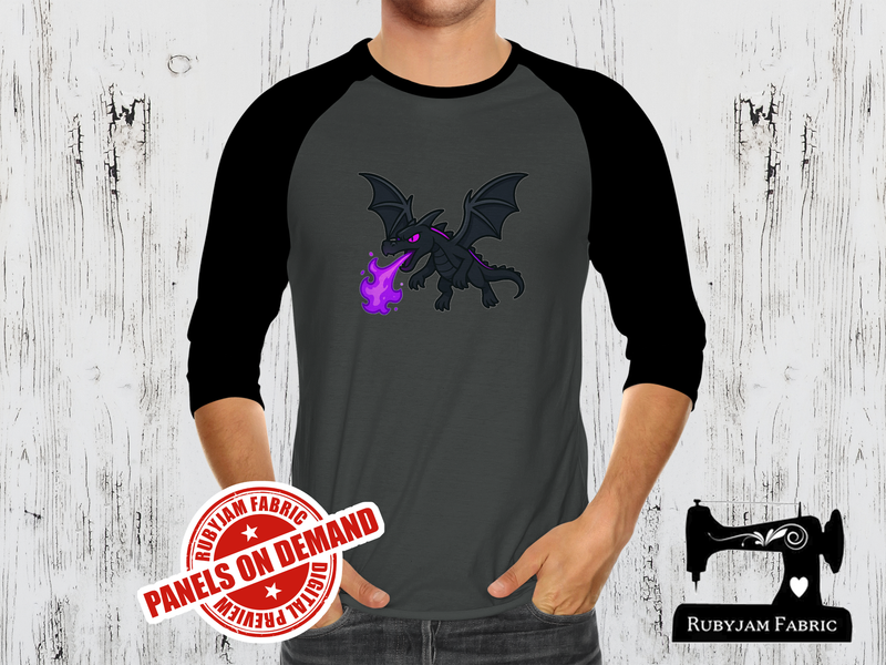 End Dragon Purple Flames - CHARCOAL GREY - Panels On Demand